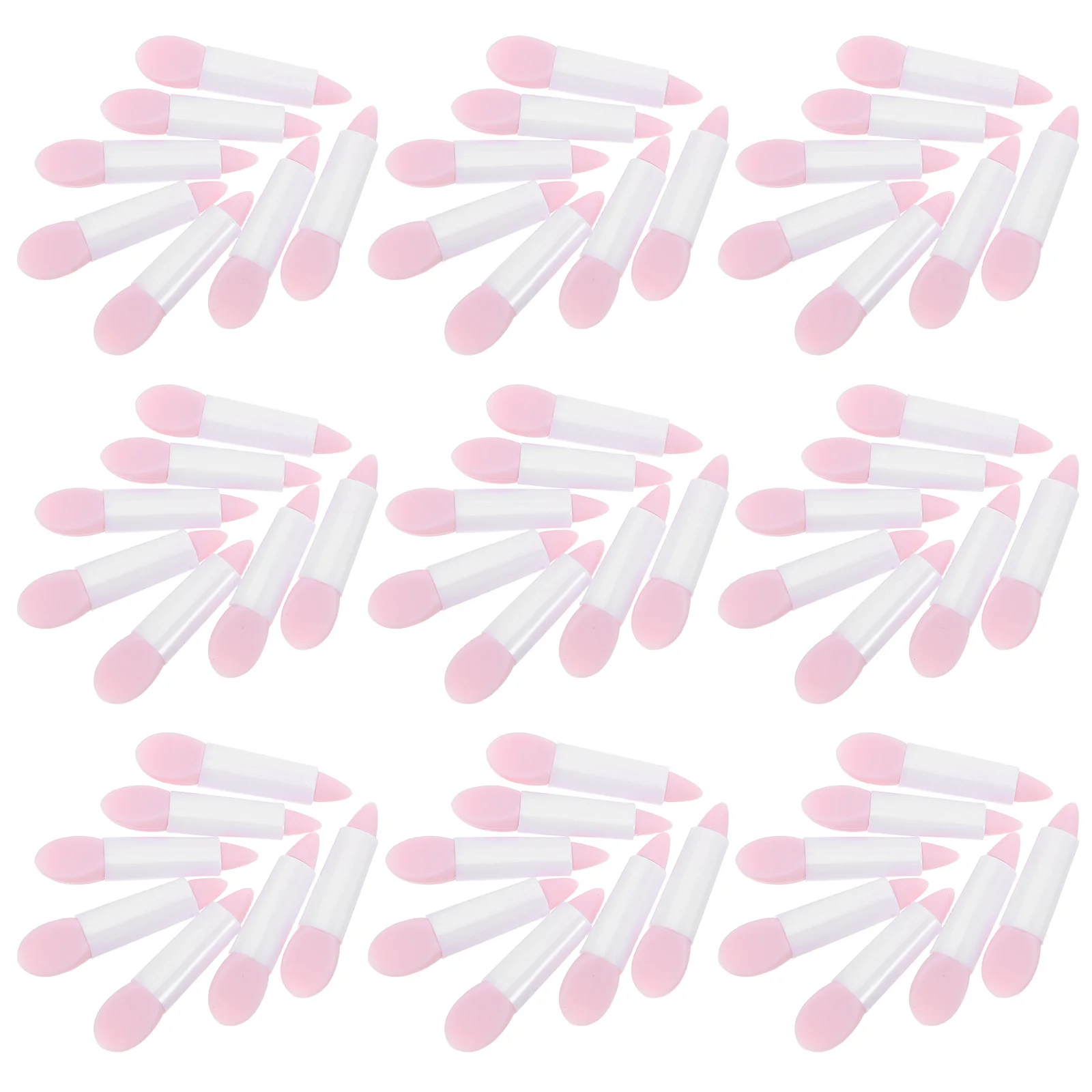 Juego de herramientas de belleza de 50 Uds., pinceles reutilizables para lápiz labial, máscara de sombra de ojos, maquillaje, mango pequeño de plástico para palos