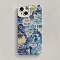 Coastal Sea Star Turtle Jellyfish Shell Seaweed Ocean Phone Case For iPhone 16e 16 15 14 13 12 11 Pro Max XS X XR 7 8 Plus Cover
