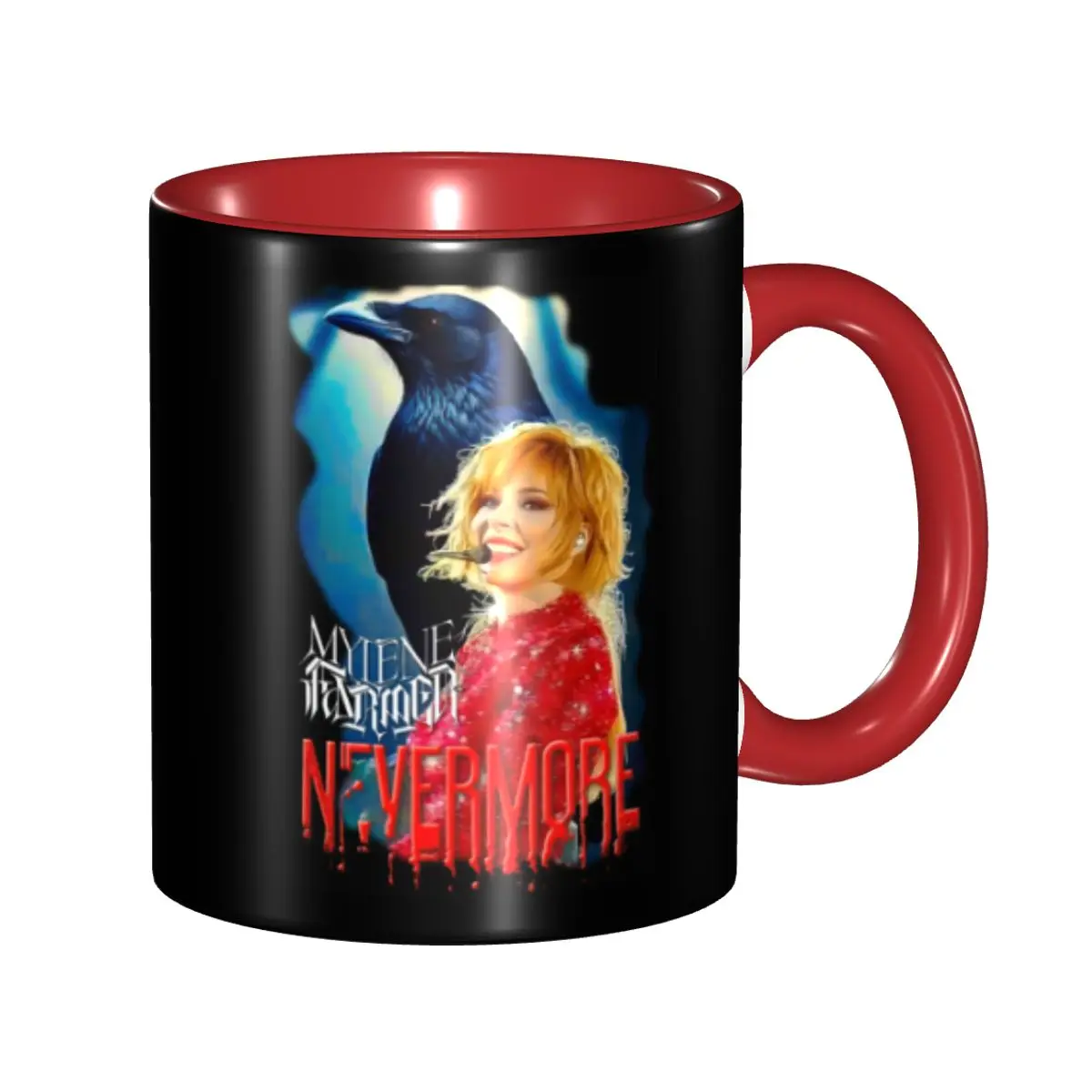 

DIY Mylene Farmer French Singer Actor Ceramic Mug Personalized Coffee Cups Creative Present