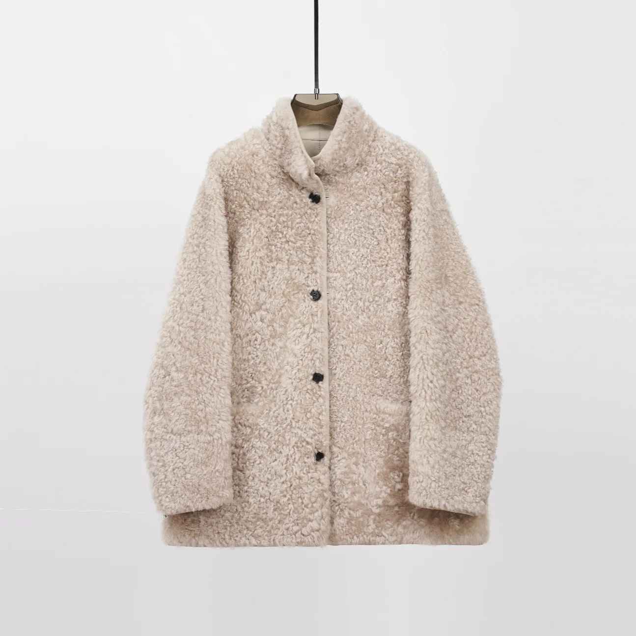 Manteau réversible de construction sans couture fabriqué à la main en cuir d'agneau de qualité supérieure pour l'hiver