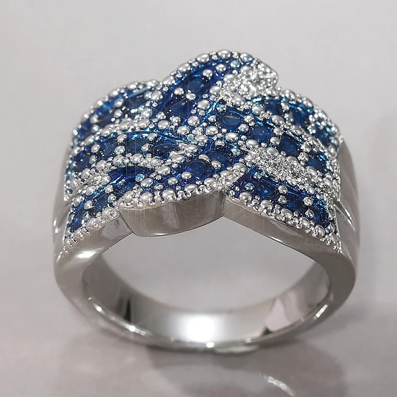 Exquisiter Retro-Handgewebter Ring mit Breitem Rand für Damen, Eleganter Ring für Bankette, Hochzeiten und Partys, Modisches Schmuckzubehör