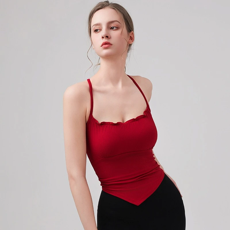 

Одежда для йоги с фиксированными чашками и крестообразным жилетом для женщин, одежда для йоги и фитнеса для похудения