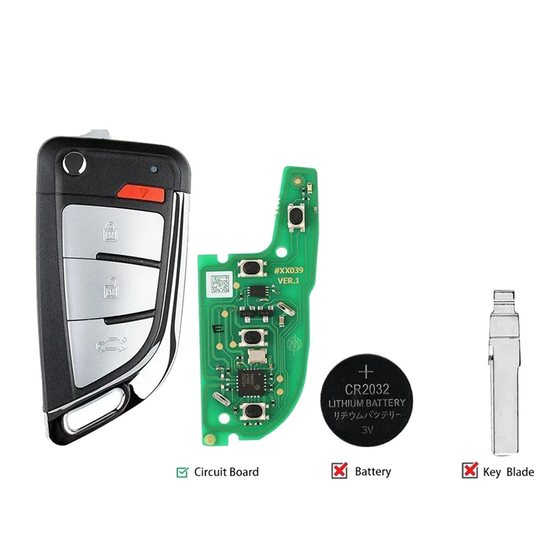 

Knife Type 4 Buttons For VVDI MINI Key Tool XEKF20EN Super Remote 1Pcs Universal Wire Remote Key Global Version