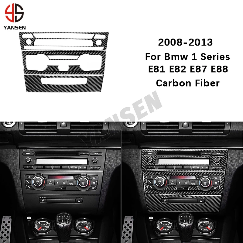 

Central Control Radio CD Panel Carbon Fiber Sticker For BMW 1 Series E81 E82 E87 E88 2008-2013 Car Inside Accessories