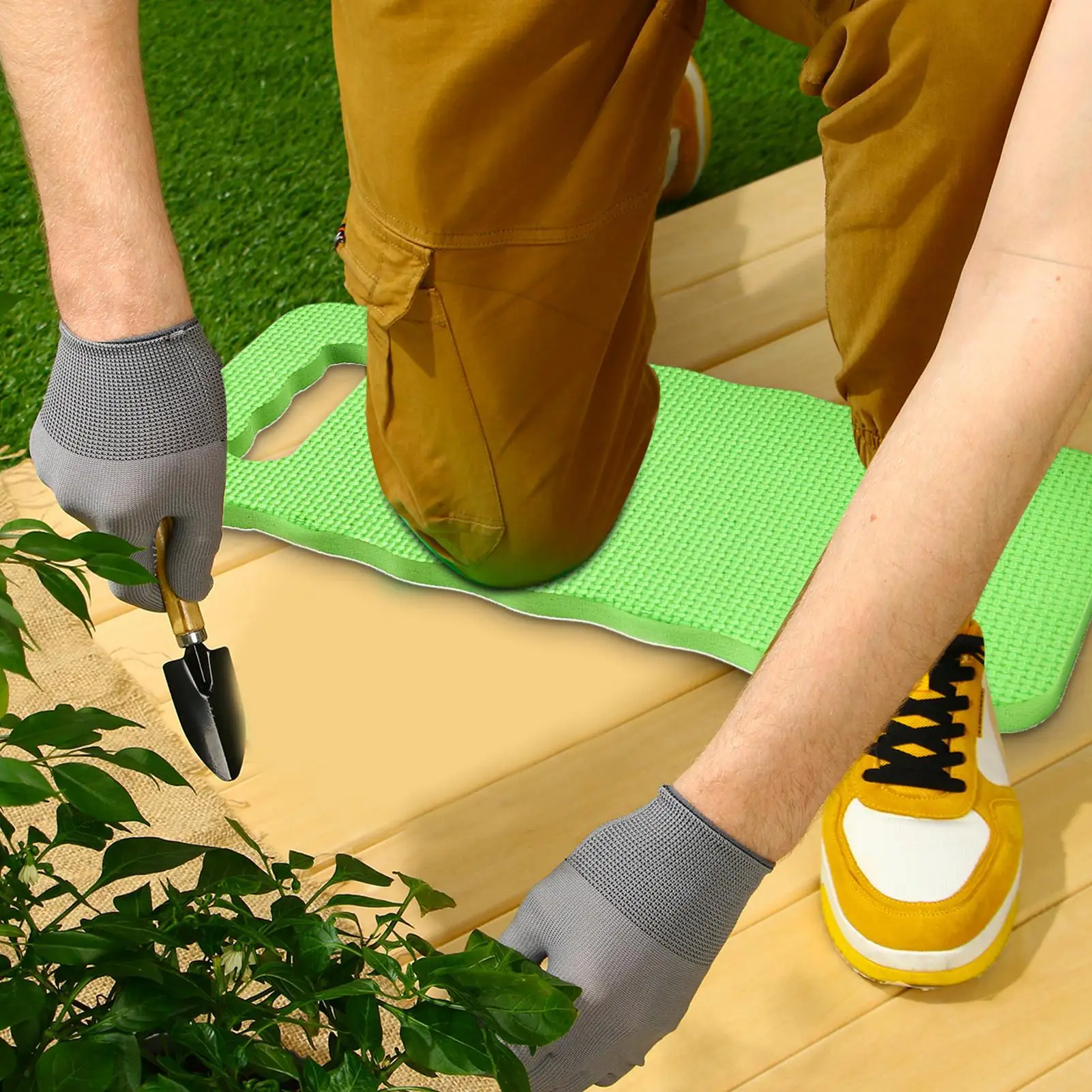 وسادة ركوع للركبة مع مقبض وسادة ركبة مريحة مع مقبض لممارسة اليوجا واستحمام الطفل في الهواء الطلق لكبار السن