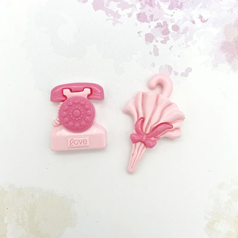 10pcs Mini Kawaii Cartoon Pink Baby Car Resin Flat Back Cabochons Scrapbook Diy Party Hairpin Accessories Home Decoration Craft