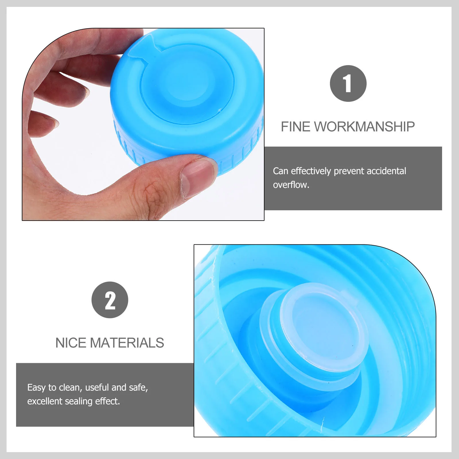 

4Pcs Water Jug Reusable Caps Screw Lid Anti-Spill PP Material Easy Clean Water Jug Cap Replacement Caps