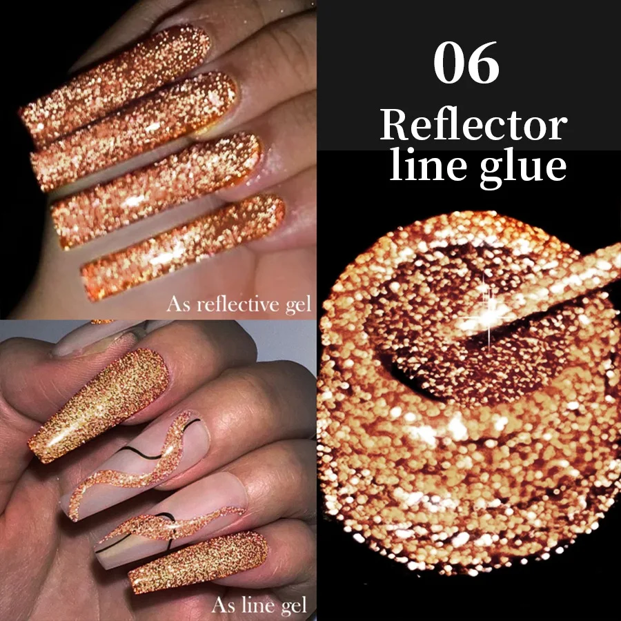 5ml Shimmering Reflective Glitter Nail Gel Polish 8 Vibrant Colors with Dazzling Diamond Effect Semi-permanent Nail Polish