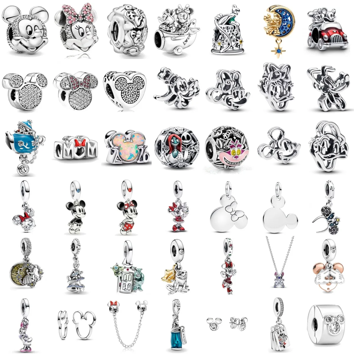 

European 925 Silver Charm Pendant for Boys, Girls, Ducks, Planes, Mice Suitable for Original Bracelets DIY Jewelry Accessories