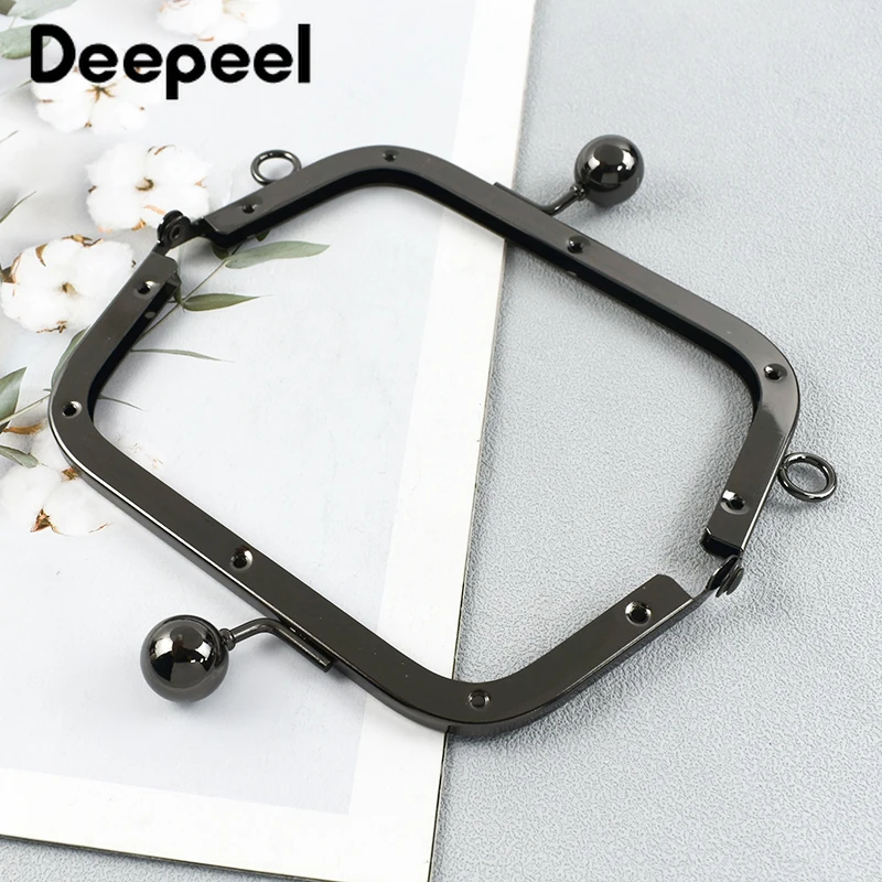 1/2/5 Uds Deepeel 14cm mango de Metal para bolso para bolsos tejidos marco de bolso cierre de beso soportes de costura DIY accesorios para bolsos hechos a mano