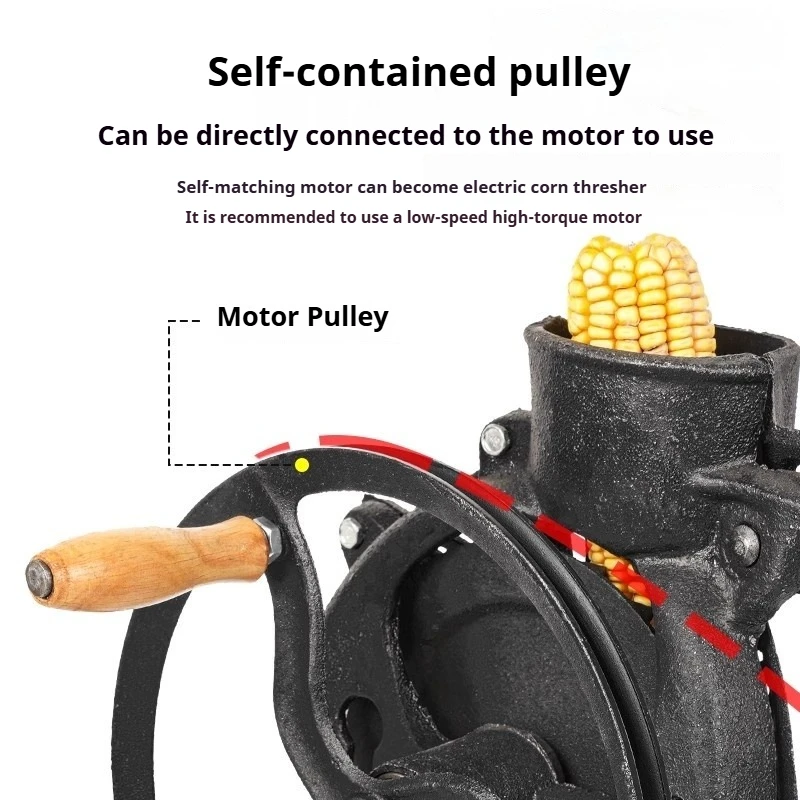 Hand-cranked Corn Threshing Machine Household Semi-automatic Corn Thresher Labor Saving Adjustable Gardening Tool Power Tools