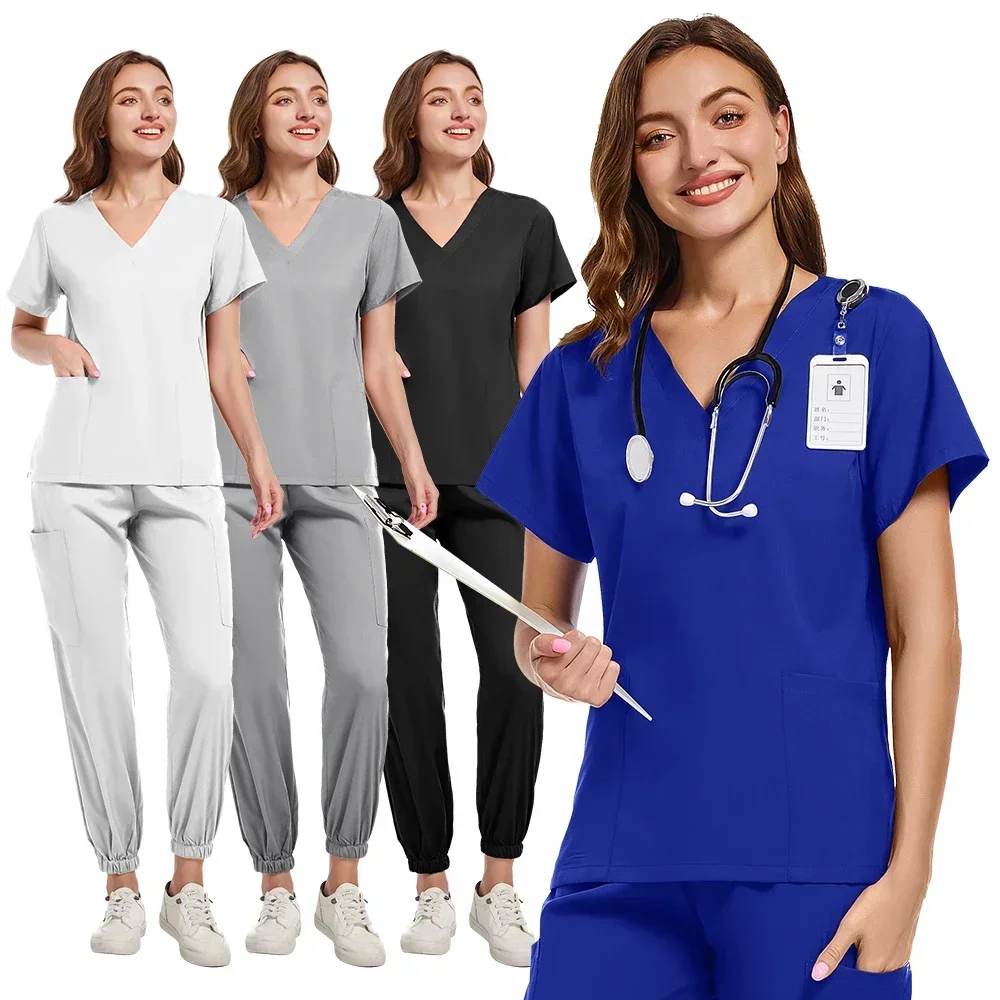 

Multicolor Unisex Short Sleeved Pharmacy Nurse Uniform Hospital Doctor Workwear Oral Dental Surgery Uniforms Medical Scrubs Sets