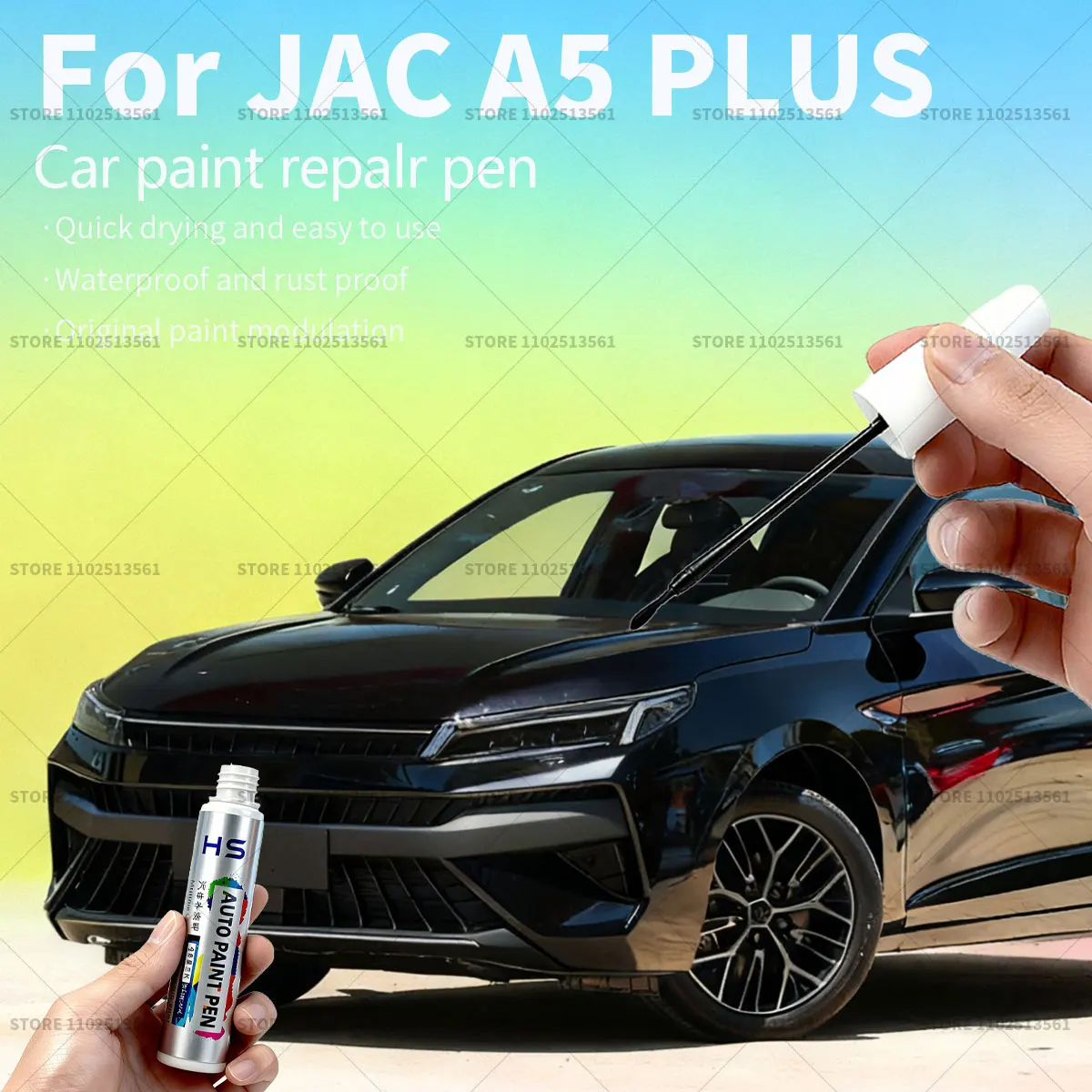 

Car Paint Repair Pen Touch Up Scratch Remover DIY Auto Accessories For JAC A5 PLUS Blue 048 Black ST10 White 069 Gray 057 Red