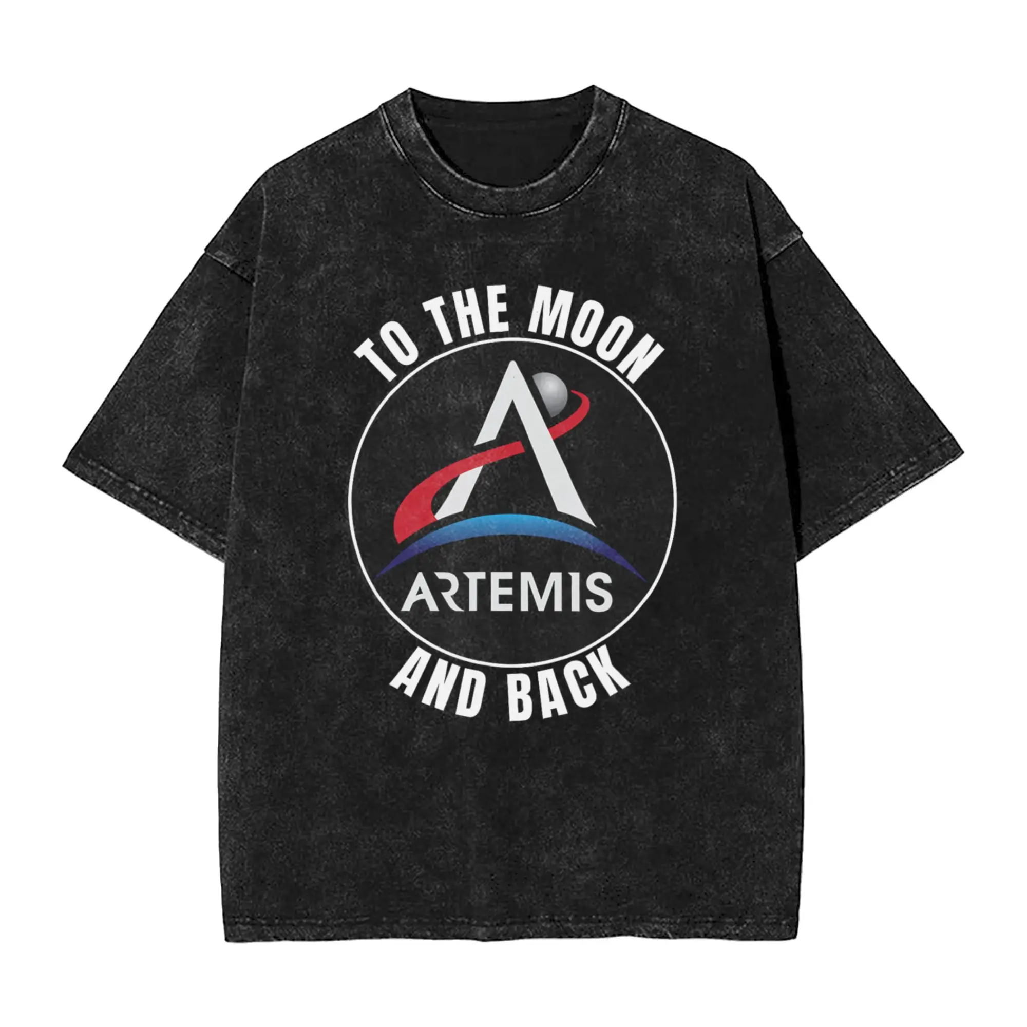 Artemis Space Program - to The Moon and Back Commemorative Washed T Shirts Streetwear T-Shirts Tees 100% Cotton Harajuku Summer