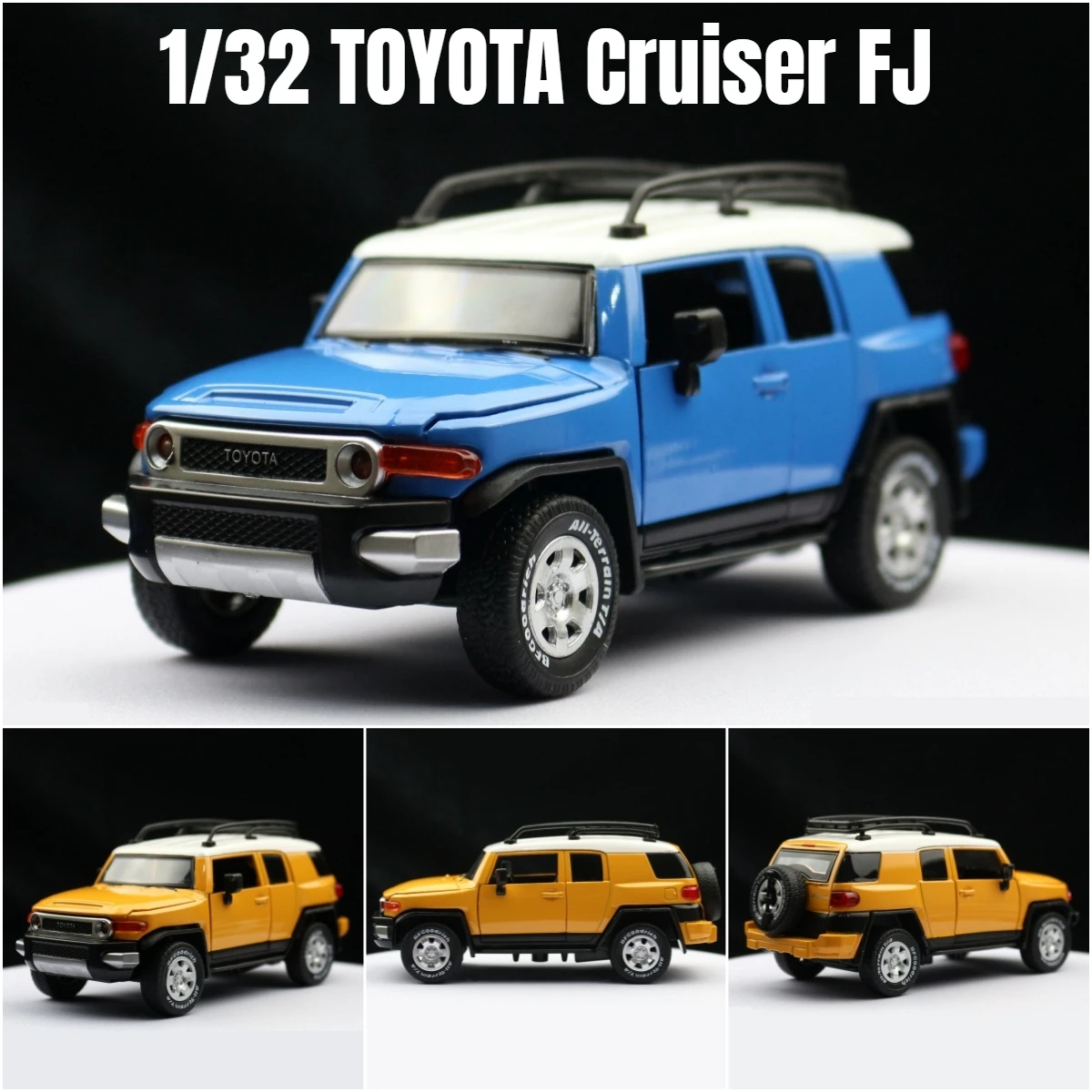 1:32 TOYOTA Land Cruiser FJ Camping Car Toy Model For Children Diecast Alloy Off Road Miniature Collection Pull Back Gift Boys