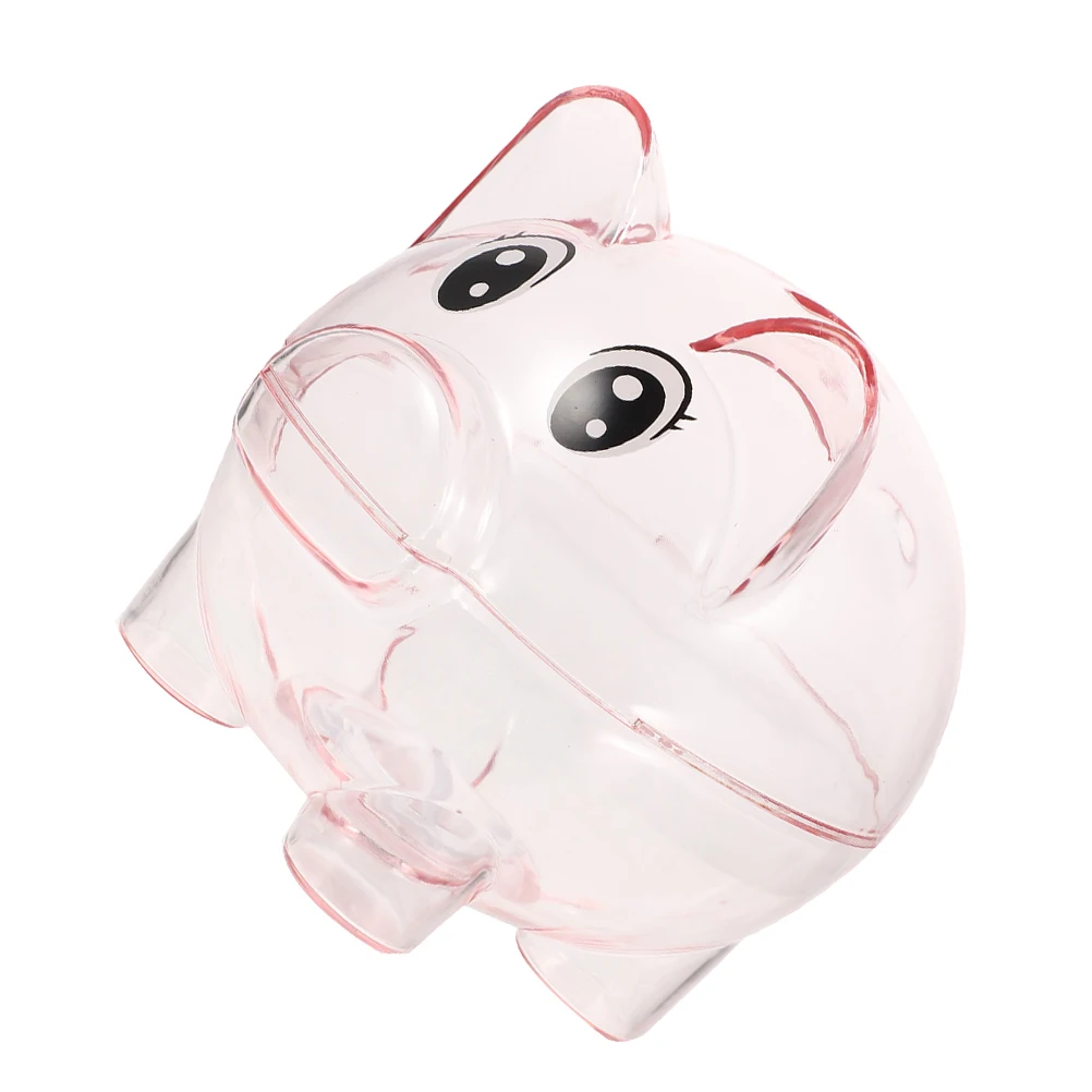 Hucha para niños de gran tamaño, monedero de plástico transparente rosa con forma de cerdo para ahorrar dinero, bonito decorativo de escritorio