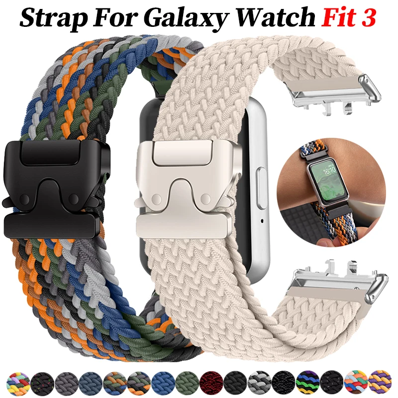 حزام نايلون لساعة سامسونج جالاكسي قابل للتعديل مطاطا مضفر حلقة منفردة تناسب 3 حزام الرجال النساء حزام الساعات لفرقة جالاكسي فيت 3