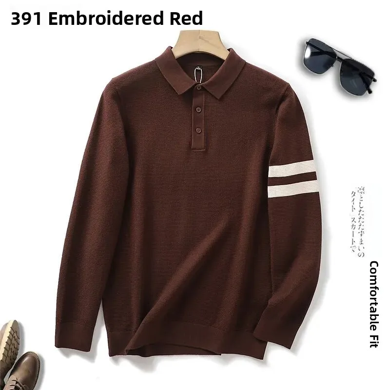 イタリア製プレミアムウールブレンドニットセーター、トレンディな折り返し襟、カジュアルなルーズフィット、ロング丈、暖かい