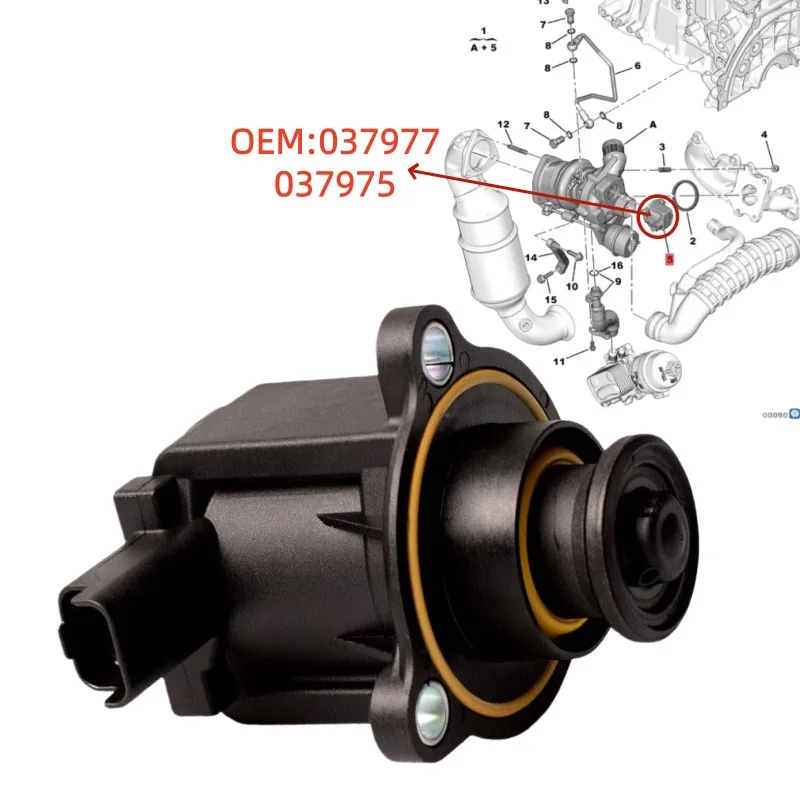 

037977 For Peugeot Citroen VW Audi A3 A4 A5 A6 TT 1.4 1.8 2.0 TFSI Turbocharger pressure relief solenoid valve 037975