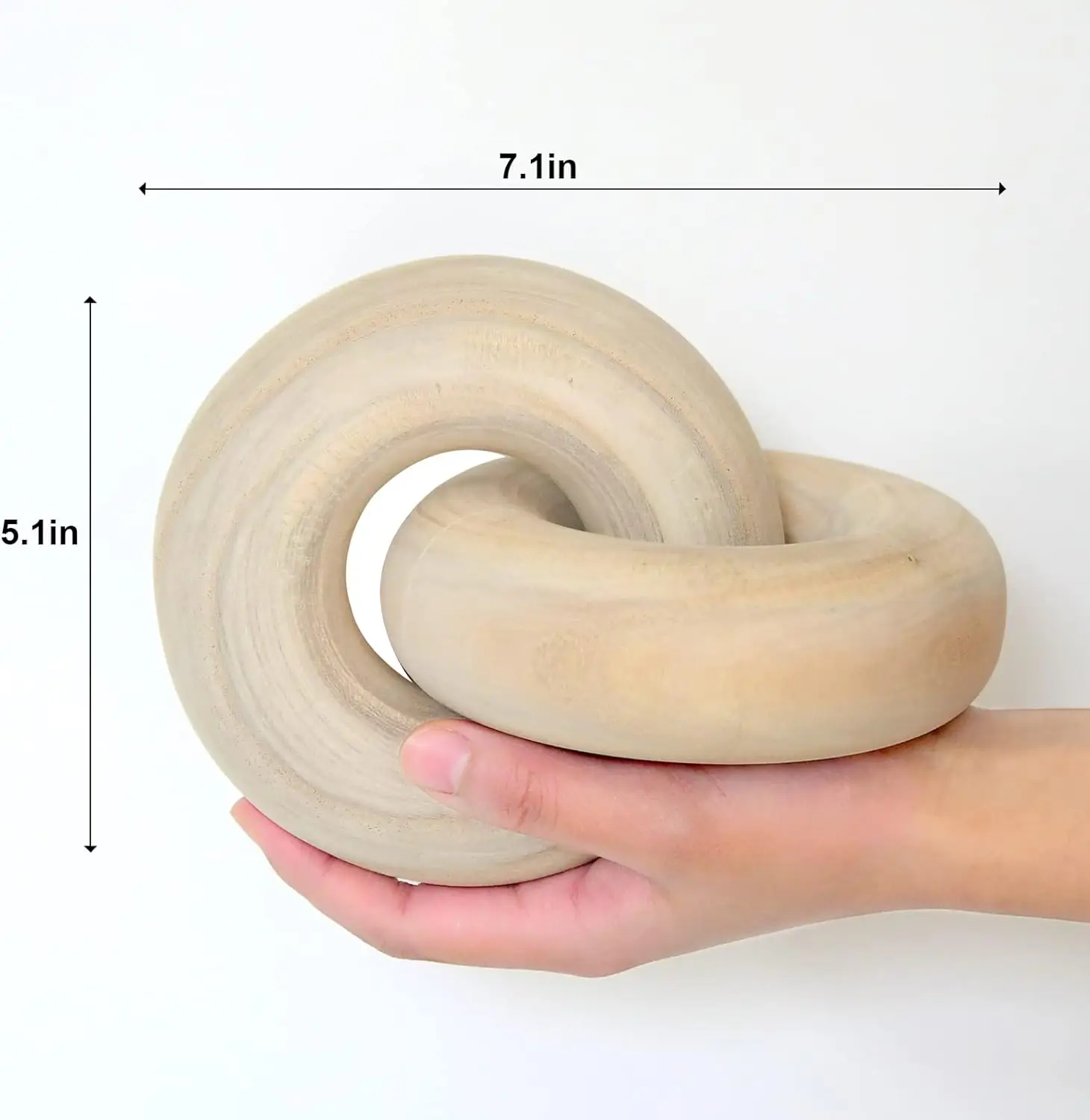 Wholesale Hand Carved Wood Knot Link Table Decor Wood Chain Link Decor for Living Room customizable