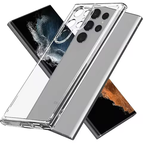 Ultra Thin transparent Case for Samsung Galaxy S24 S23 FE S22 Ultra Plus A14 A34 A54 4G 5G Full Camera Protection Clear CASE