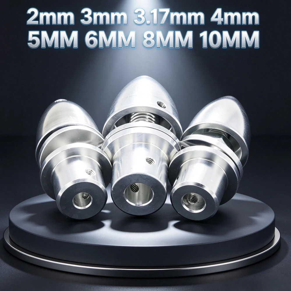4pcs/lot 2mm/3mm /3.17mm /4mm /5MM/ 6MM /8MM /10MM RC Aluminum Bullet Propeller Adapter Holder for Brushless Motor Prop Dropship