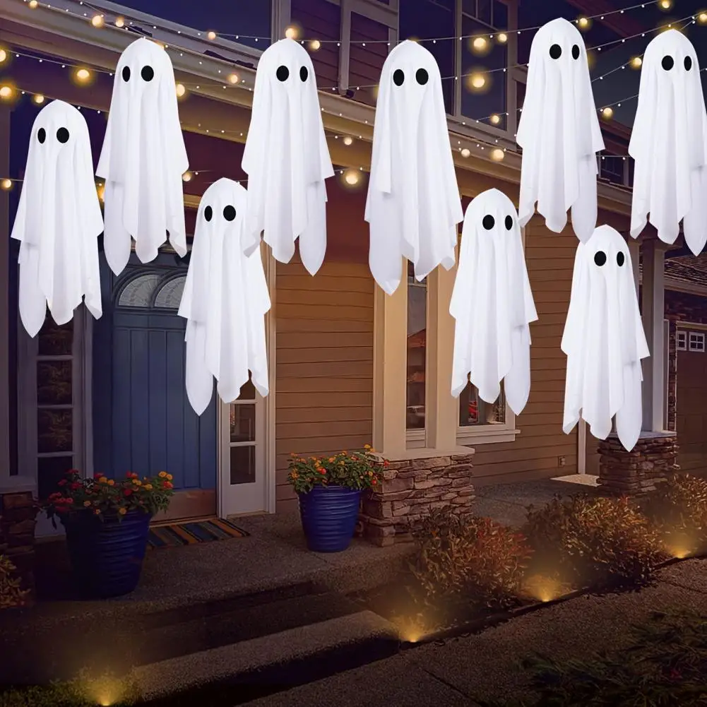 Window Displays Halloween Ghost Decorations 3pcs Halloween Hanging Ghost Decorations Spooky Flying Ghosts with Lanyards Haunted