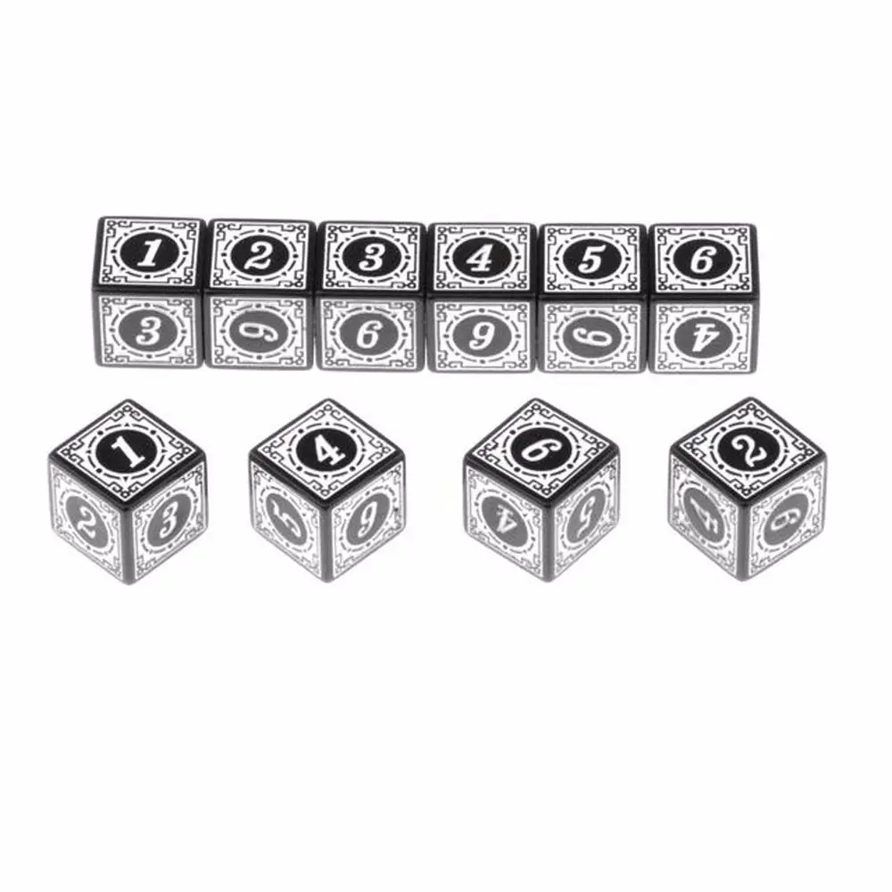 

10 шт. акриловых многосторонних игральных кубиков D6 для ролевых игр