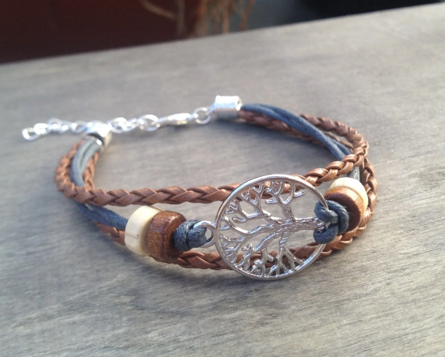 Multilayered rope wrapped Tree of Life  Bohemian Bracelet