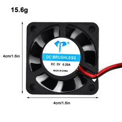 DC4010 5V DC Fan, Two Wires with Oil, 4cm Cooling Silent Fan for Laptop 4010 Cooling Fan