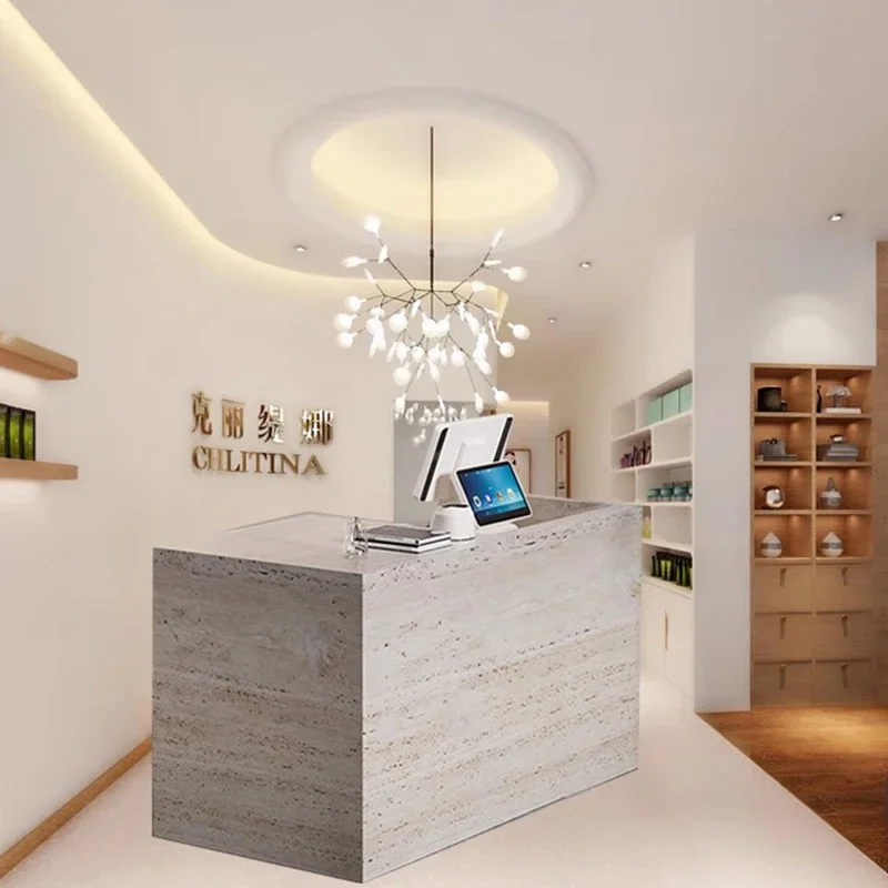 

Promotional Table Cheap Desk Aesthetic Center Decor Professional Office Furniture Barber Shop Salon Counter Muebles Cashier
