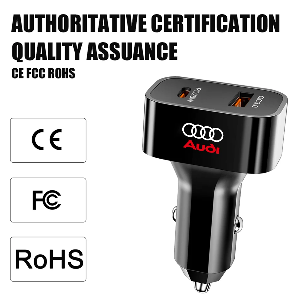 Car Smart Phone Charger Adapter IPhone Huawei Xiaomi OPPO Center Cover For Audi SLINE S A3 A6 C6 C5 A5 Q3 Q5 A2 A7 A8 RS RS3 RS4