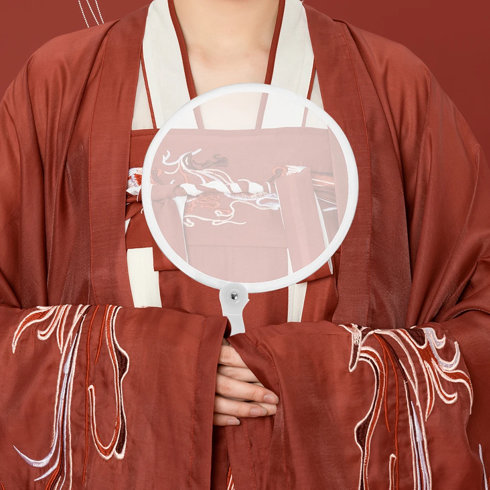 4 Pcs Portable Fan Handheld Foldable Decorative Items Circular Plastic Folding Round Fans