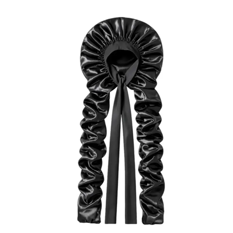 ABDJ-No-Slip Sleep Bonnet With For Long Curling Ribbons, Heatless Curl Satin Bonnet For Sleeping For Long& Braids Hair