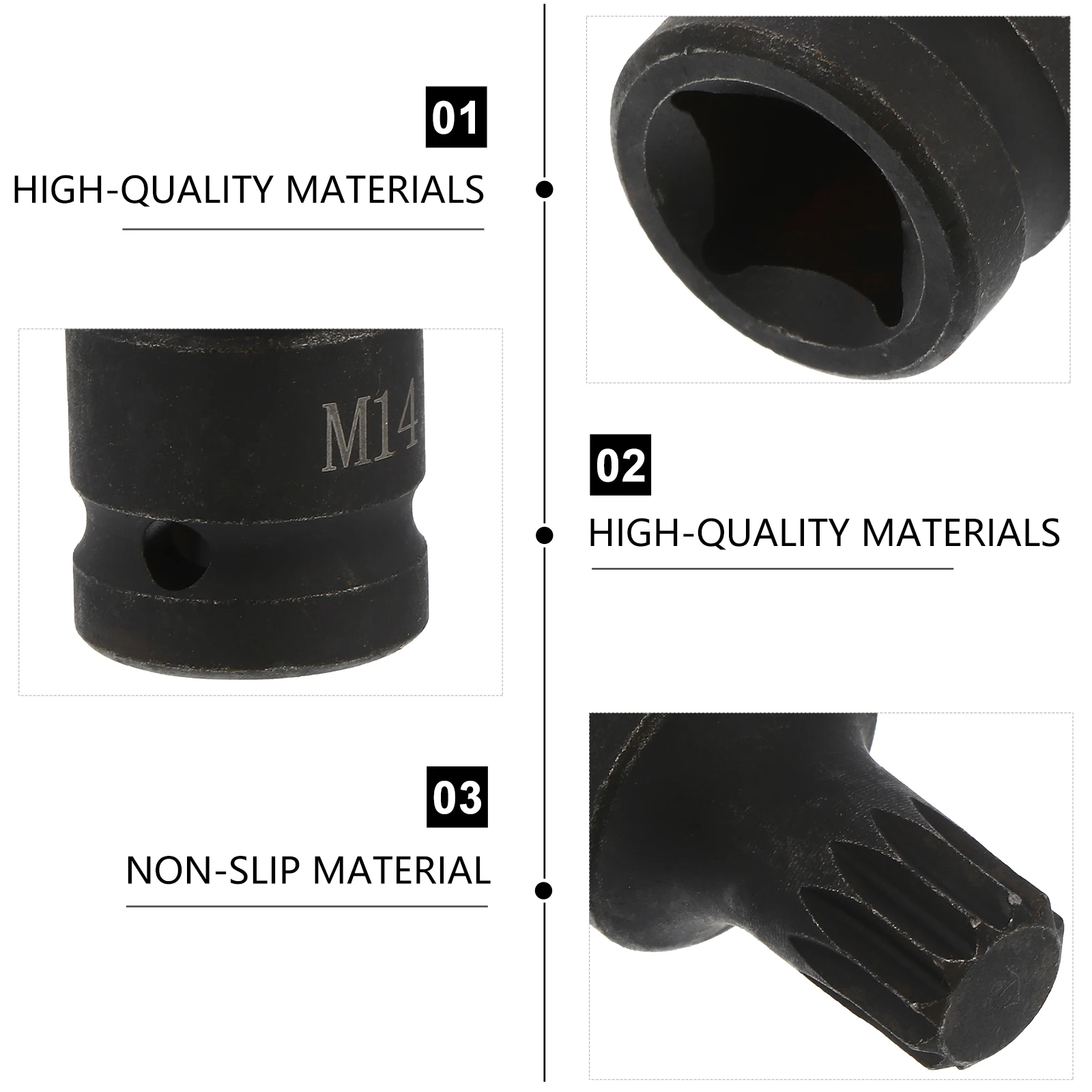 

Brake Caliper Socket Triple Spline Bit Steel Disassembly Sleeve Professional Car Tool Set Square Spline Tamper Proof
