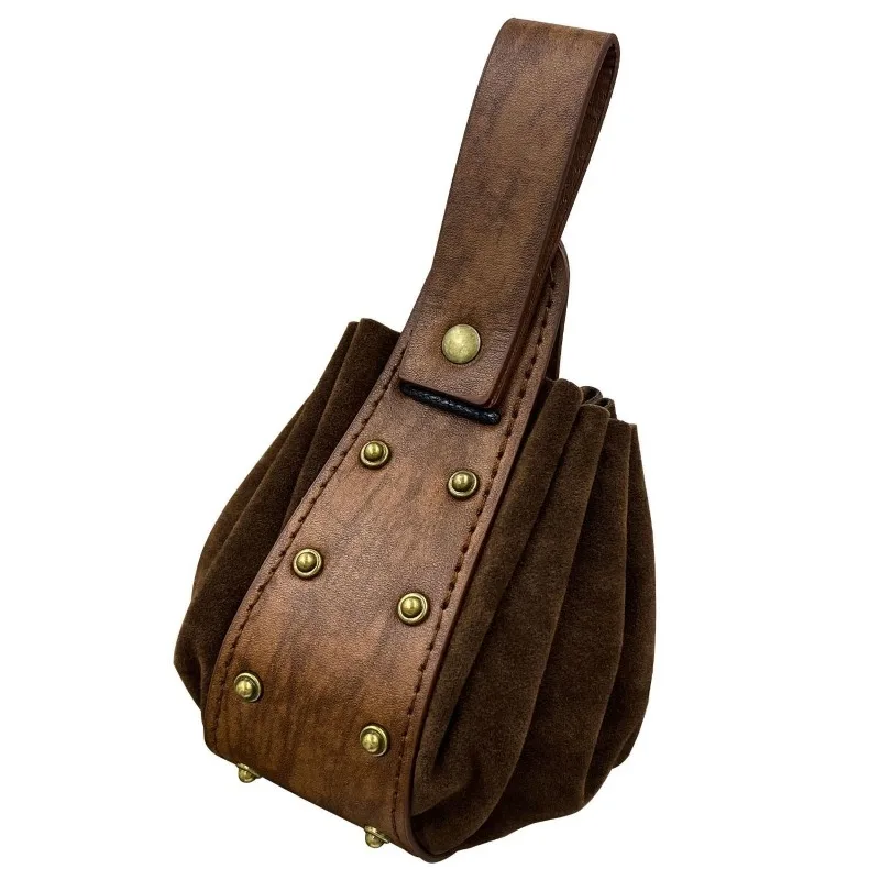 حقيبة خصر بحزام قابل للتعليق، تصميم برباط متين، حقيبة فاني من العصور الوسطى الفايكنج، محفظة عملات معدنية عتيقة محمولة #2