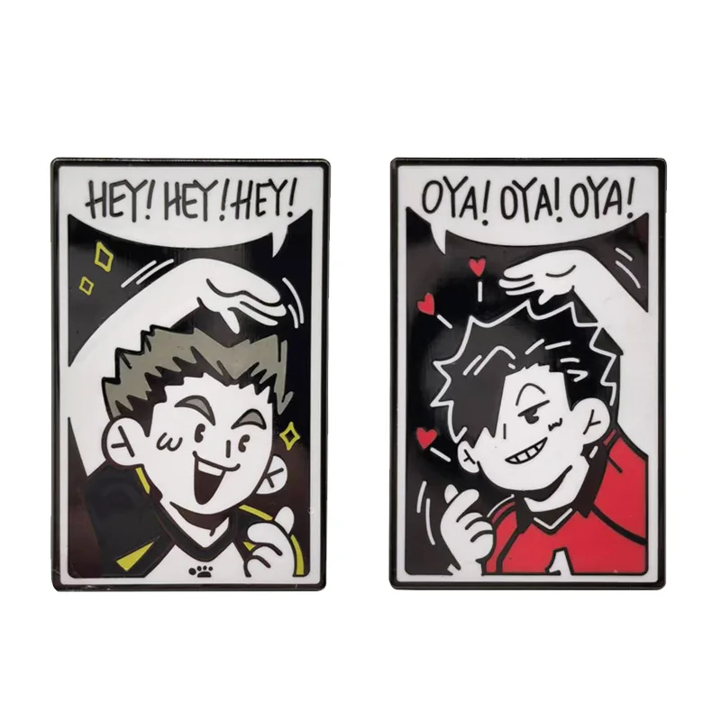 

Haikyuu!! Kuroo Tetsurou And Kotaro Bokuto Metal Brooch Anime Backpack Decoration Badge