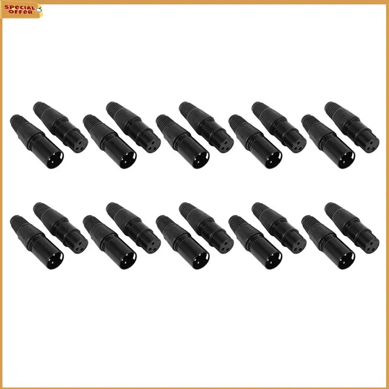 

A69Z 30 Pairs XLR 3 Pin Microphone Audio Cables Plug Connectors Male Female MIC Snake Plug Cable Connectors