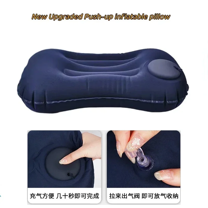 Self Press Inflatable Pillow Air Pillow Camping Ultralight Hiking Sleep Pillow Outdoor Compressible Travel Pillow