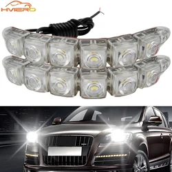 2X Day Light Car Led DRL Daytime Running Light Flexible 6LED Parking White Waterproof Driving Fog Bulb Warning Styling Auto Lamp