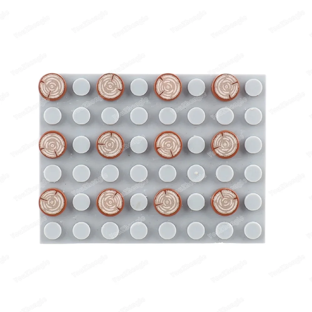 98138pb042 Baumstumpf Holzmaserung Muster Gedruckt Baustein Tiles1x1 Teile Zusammengebaute MOC Figuren Szene Modell Geschenke Jungen Spielzeug