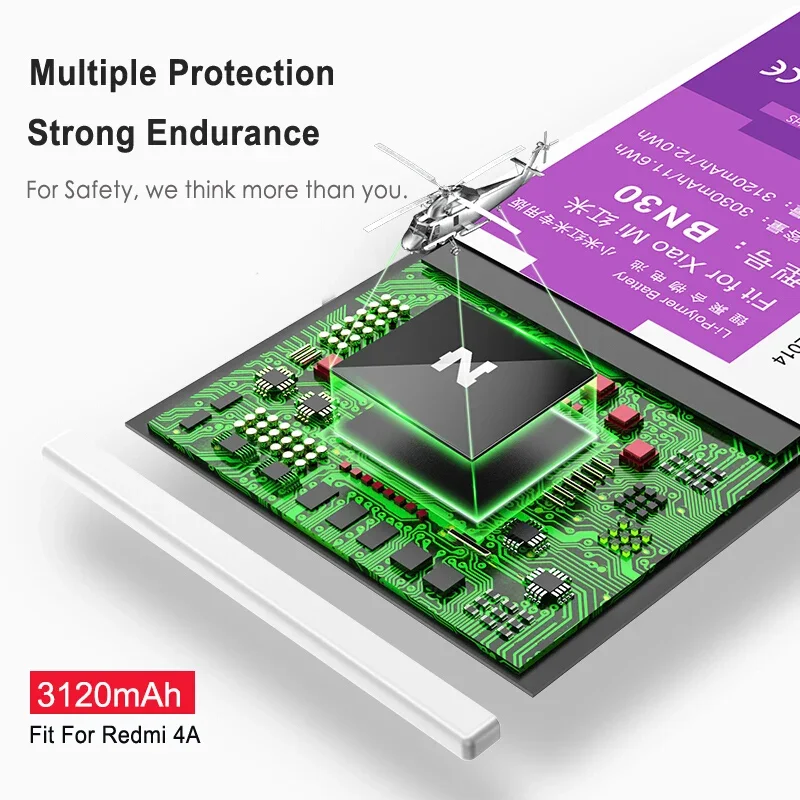 NOHON Battery For Xiaomi Redmi 4A 5A 4X 3S 5 Plus BN30 BN34 BN44 BM4A BM47 Lithium Polymer Replacement Bateria Free Repair Tools