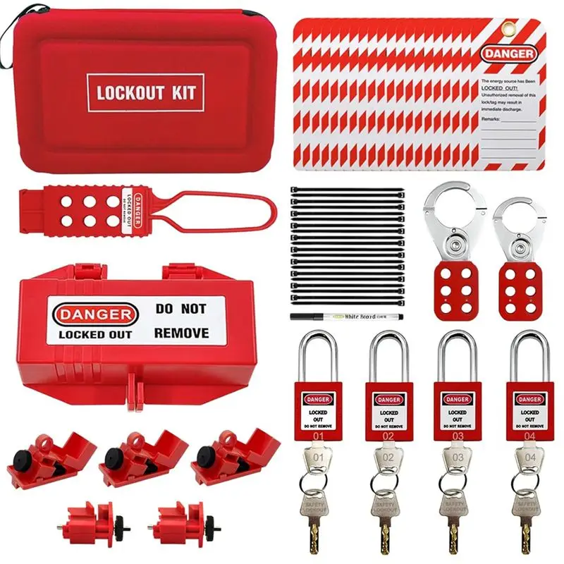 

35Pc Lotokit,Portable Lockout Tagout Electrical Kit For Industrial Lockout Devices, Professional Padlock Kit-[A22I Store]
