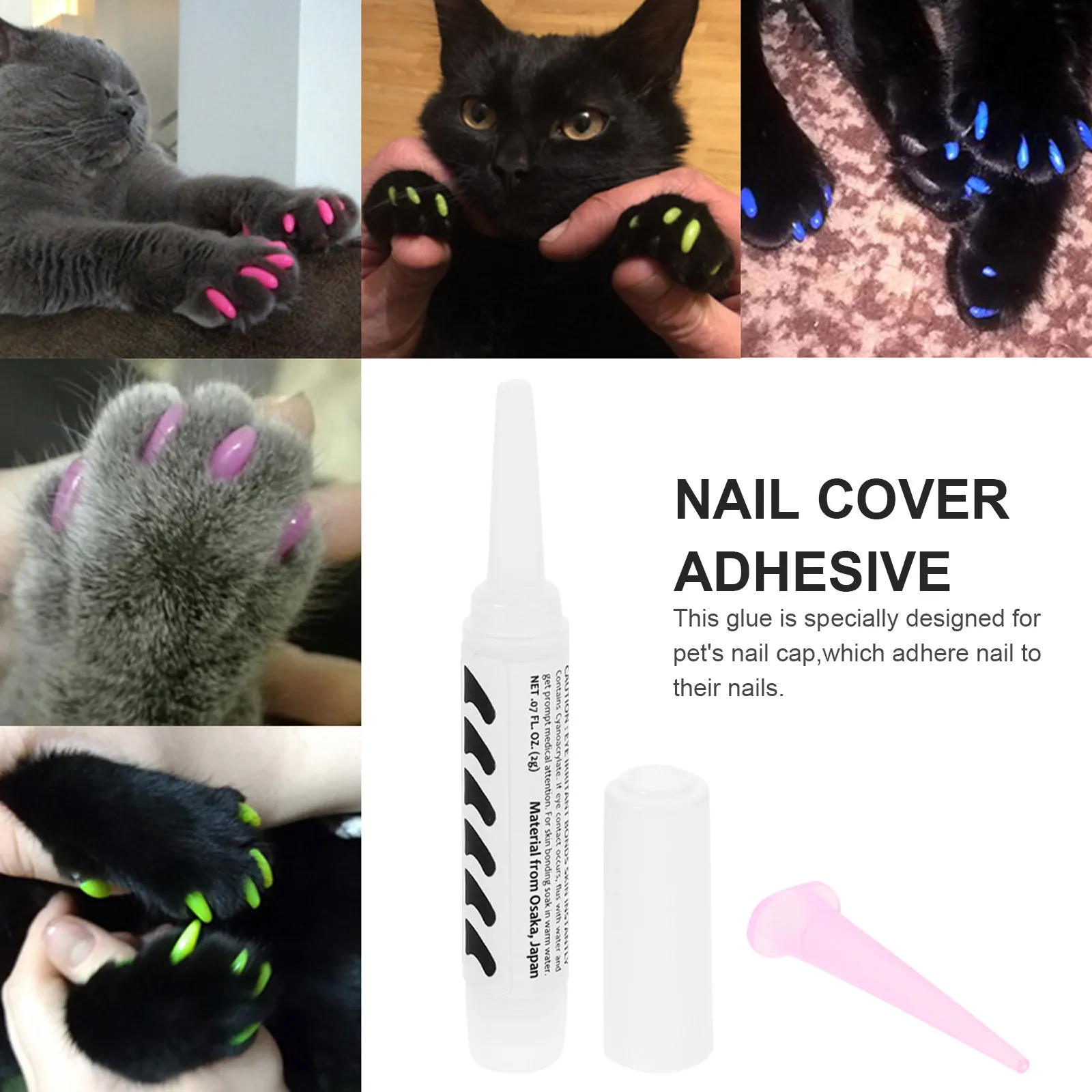 20pcs Cat Nail Glue for Nail Caps – Fast-Drying, Safe Adhesive for Kittens & Dogs, Protects Furniture