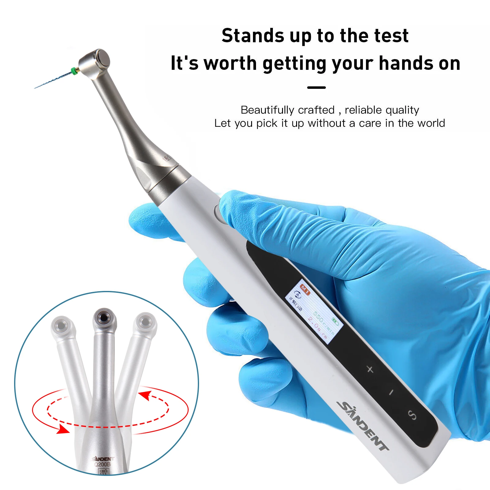 2 in 1 Wireless Dental Endo Motor Reciprocating 16:1 Mini Head NSK Style 360°