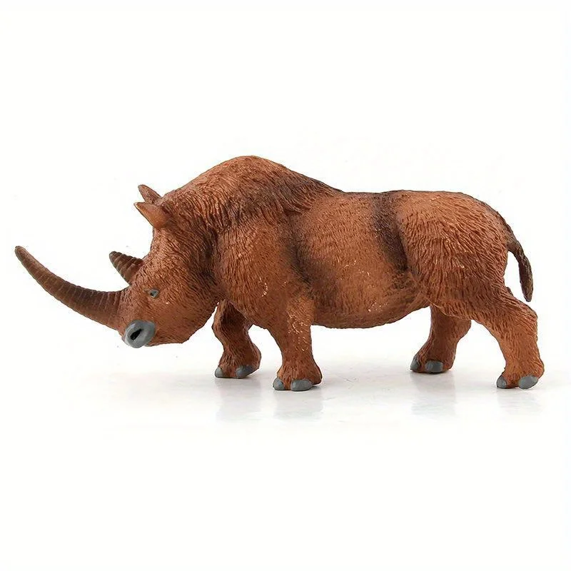 Science and Education Cognition Static Ornaments Solid Animal Long Haired Rhinoceros Toy