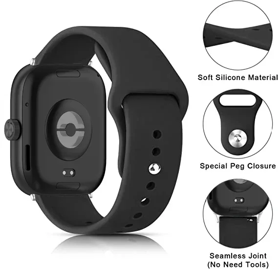 Новый спортивный силиконовый ремешок для Redmi Watch 45, браслет для умных часов, ремешок для часов Xiaomi Mi Band 8-9 Pro, сменный наручный Correa