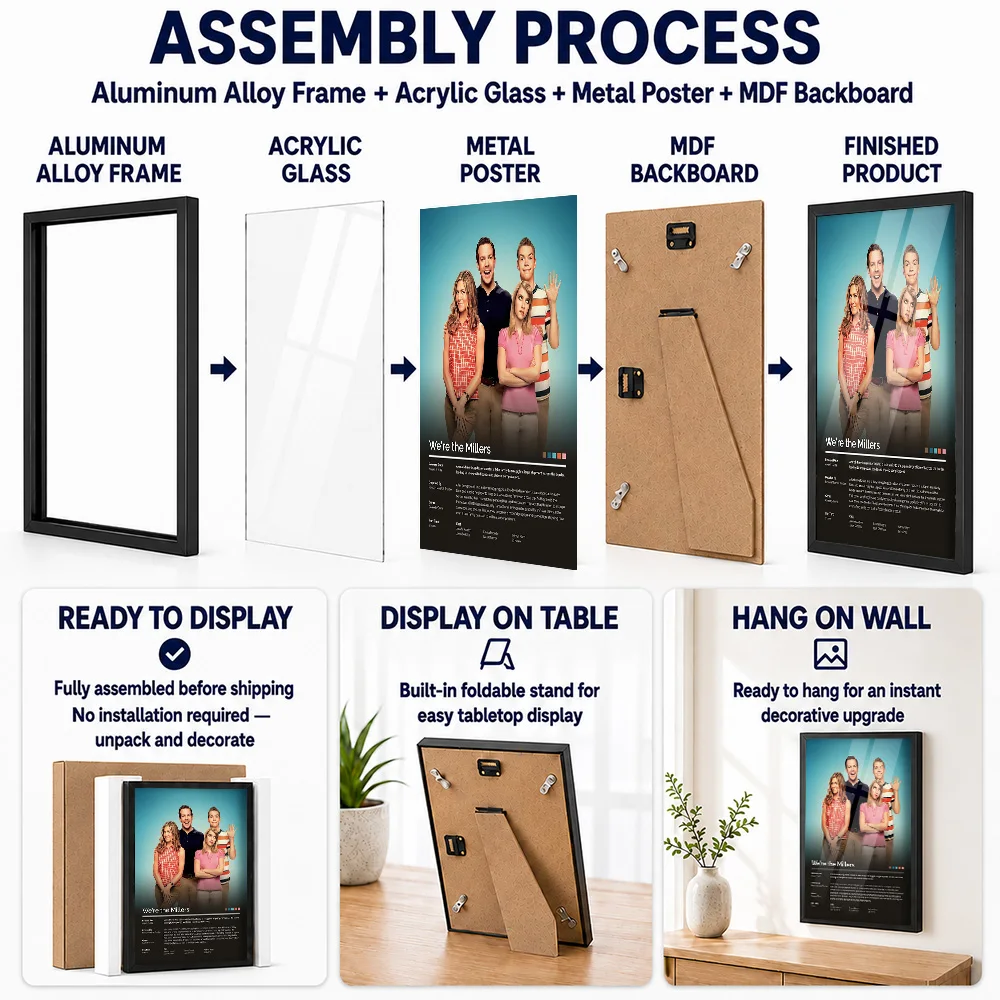 We're The Millers Movie Metal Poster With Aluminum Alloy Frame Personalized Screen Tribute Wall Art For Theater And Story Lovers