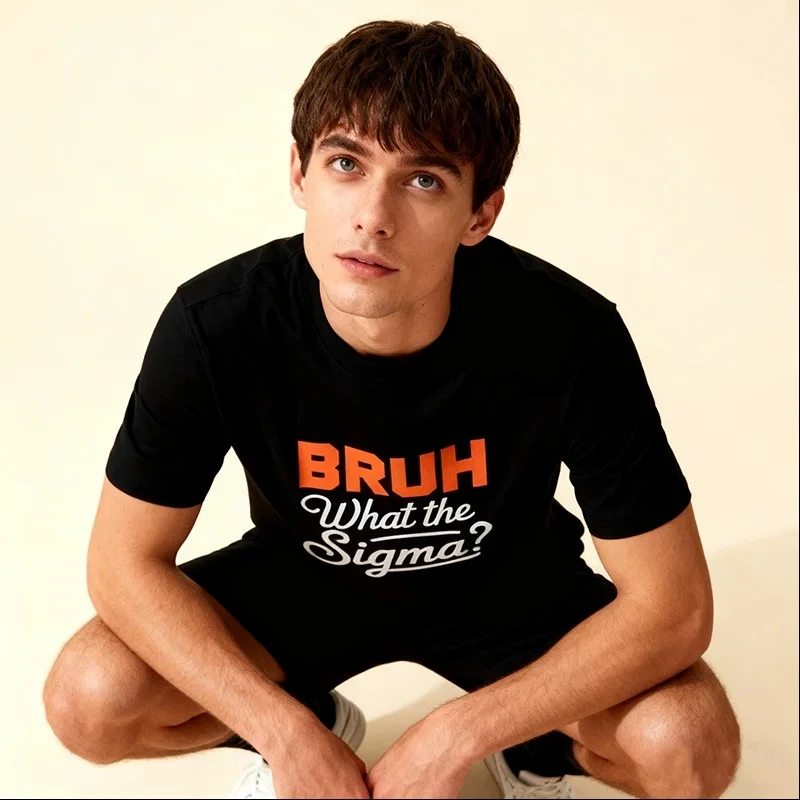 Amercian Letter Print Tshirt Men High Street Round Neck T Shirts Streetwear T-Shirt Holiday Loose Fitting Short Sleeved Tops Tee