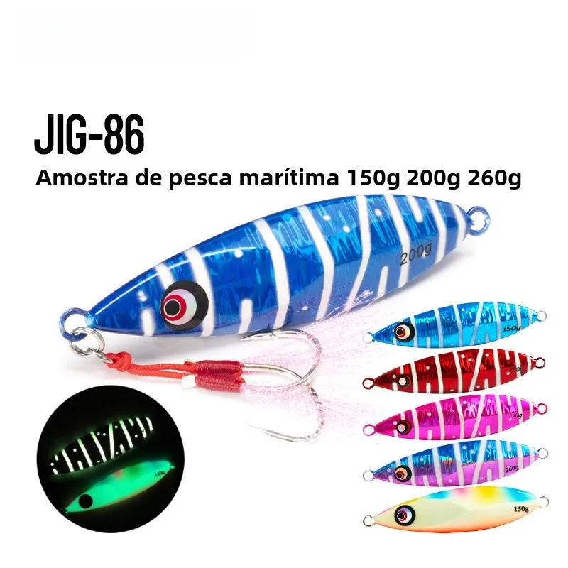 isca-artificial-de-chapa-de-ferro-oscilante-lenta-200g-250g-para-pesca-embarcada-de-atum-e-peixe-pedra-em-Aguas-profundas-com